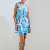 Shell printed mini dress