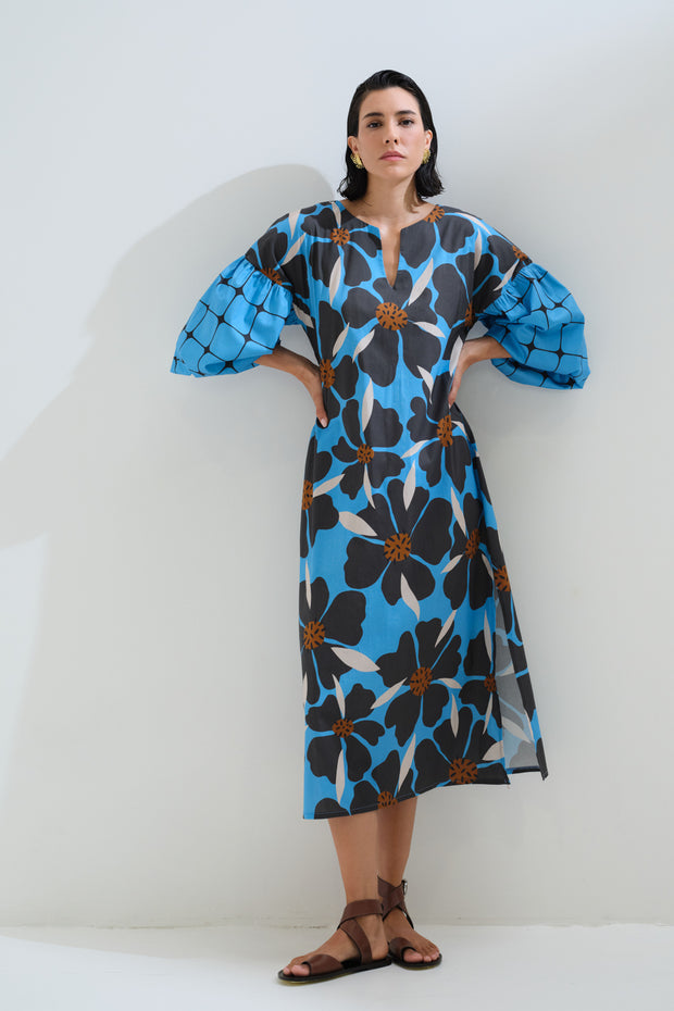 Φόρεμα λουλούδια καρό