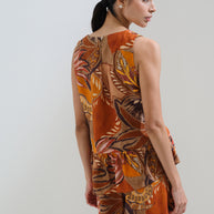 Cropped printed pants