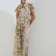 Printed cropped pants