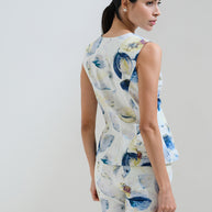 Peplum blouse with zipper 