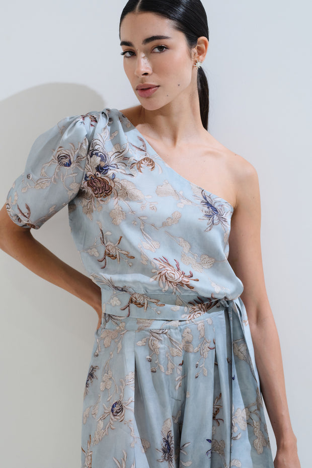 one shoulder off blouse 