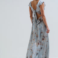 Φόρεμα μακρύ με δέσιμο πλάτη