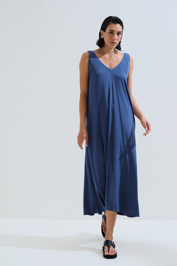 Φόρεμα μονόχρωμο Α γραμμή