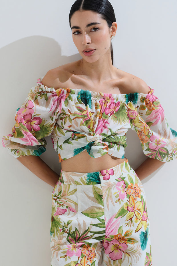 Top floral off shoulder