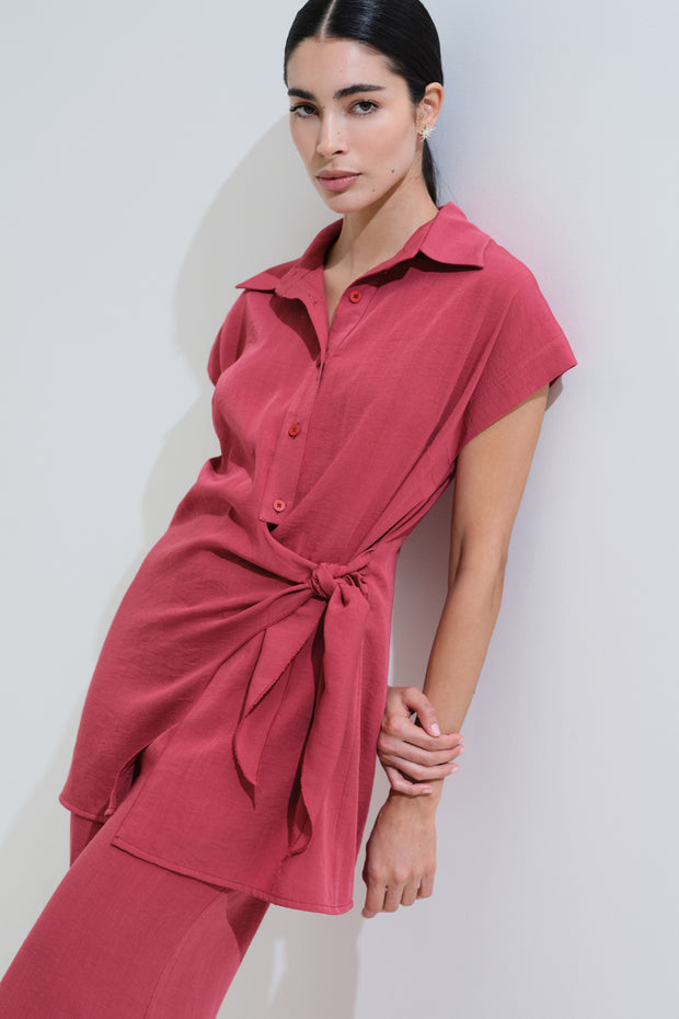 Long shirt that ties