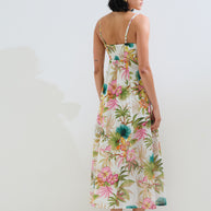 Φόρεμα λινό φλοράλ