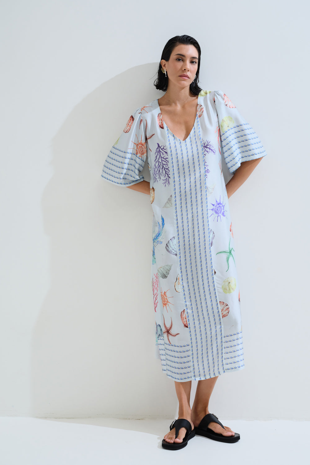 Φόρεμα κοχύλια με V