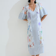 Φόρεμα κοχύλια με V