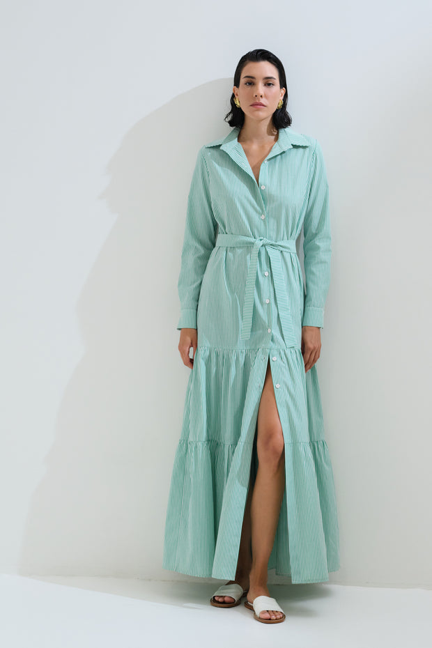 Φόρεμα ριγέ σεμιζιέ