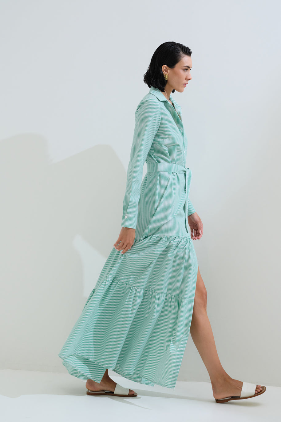 Φόρεμα ριγέ σεμιζιέ