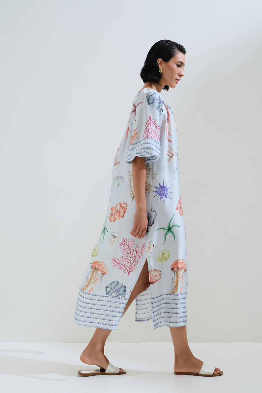 Φόρεμα εμπριμέ κοχύλια