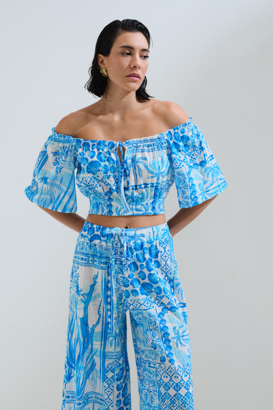 Παντελόνι κροπ κοχύλια