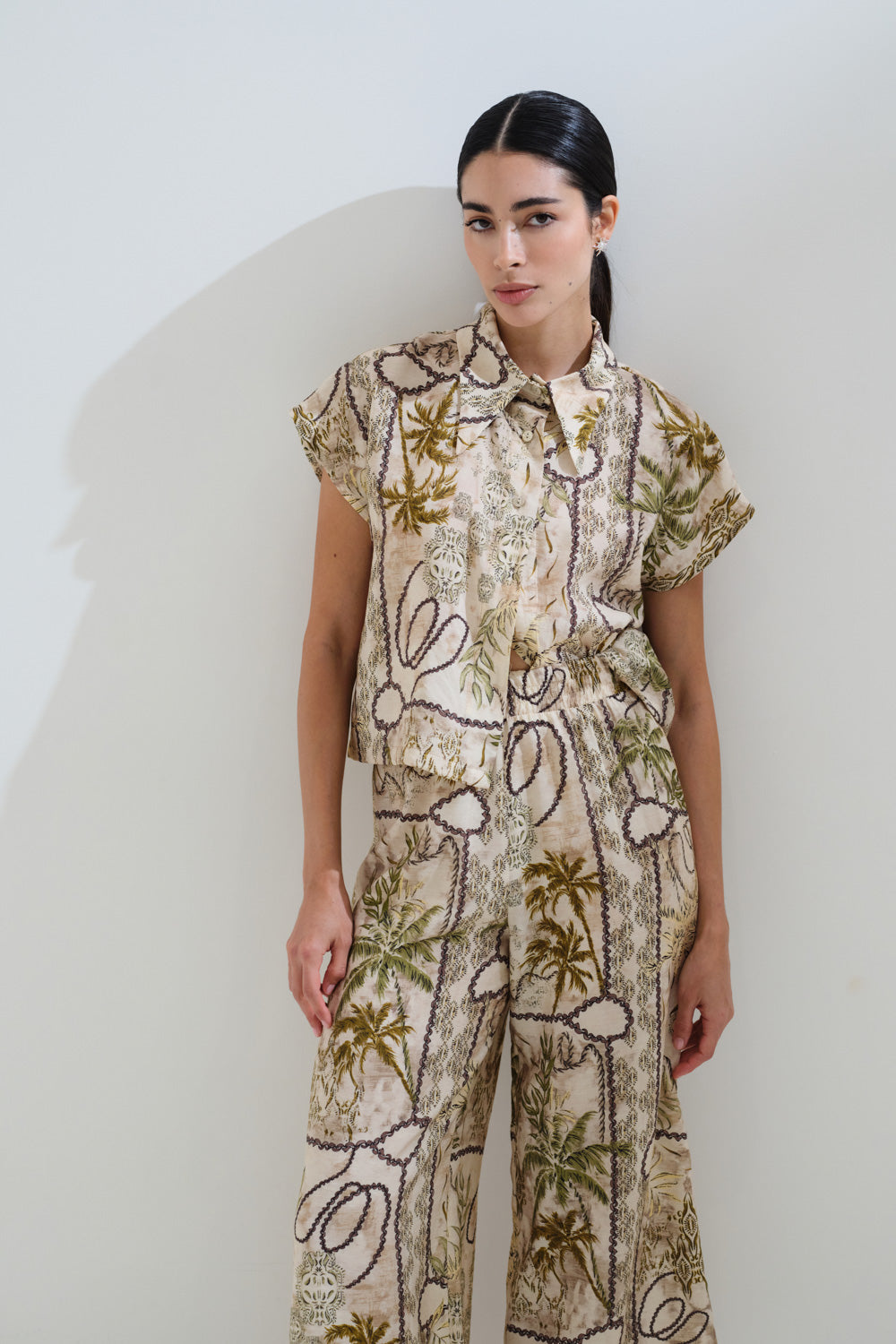 Printed cropped pants