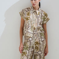 Printed cropped pants