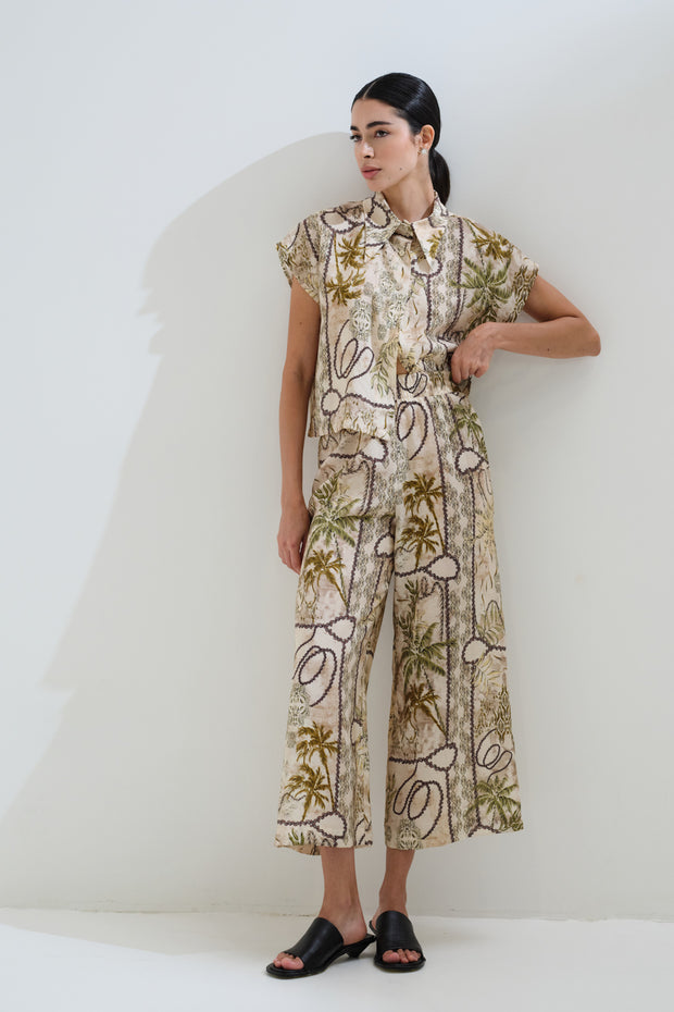 Printed cropped pants