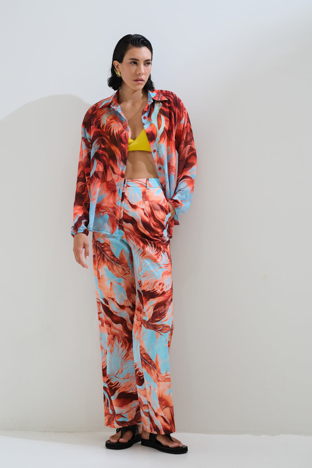 Παντελόνι εμπριμέ ίσιο