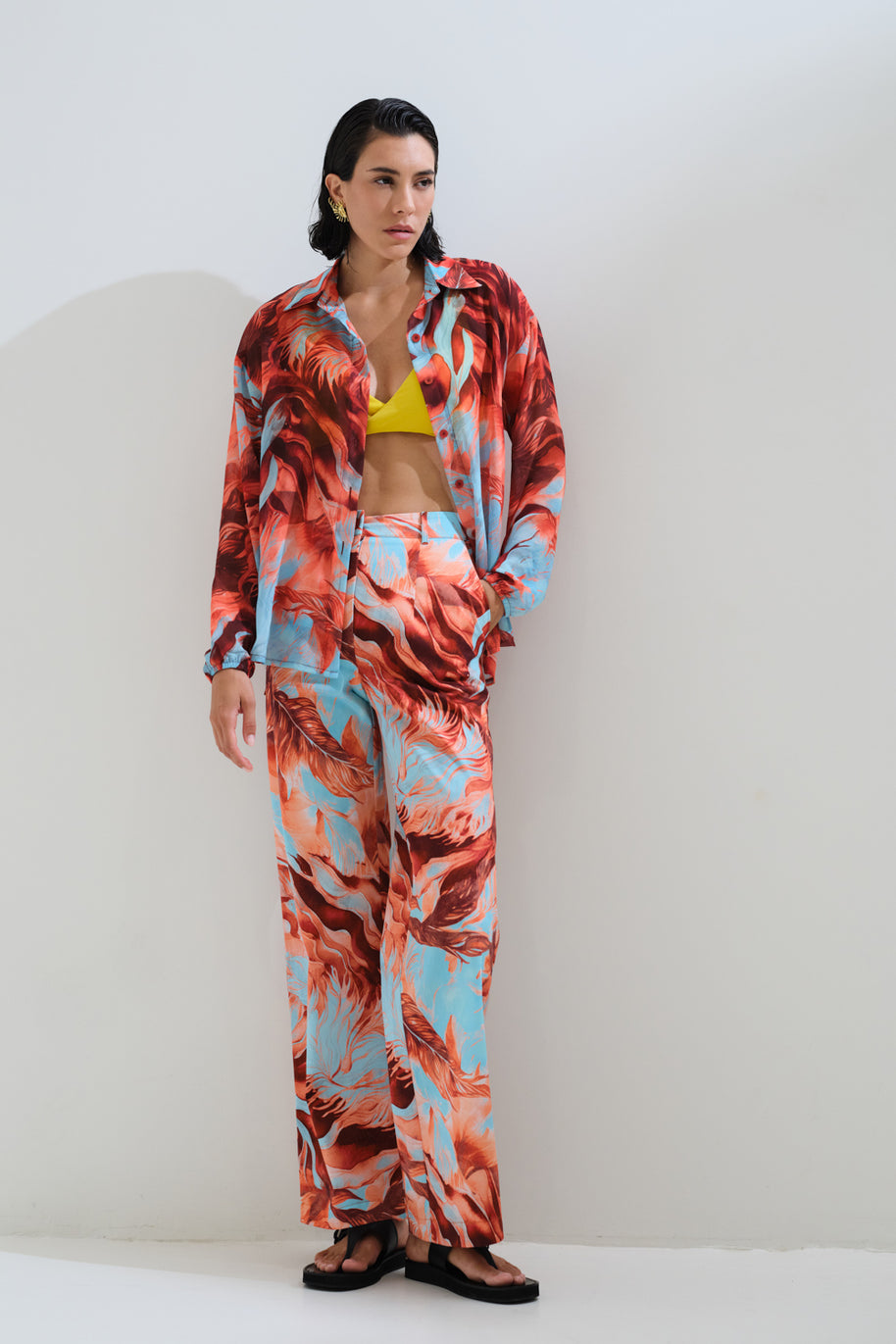 Παντελόνι εμπριμέ ίσιο