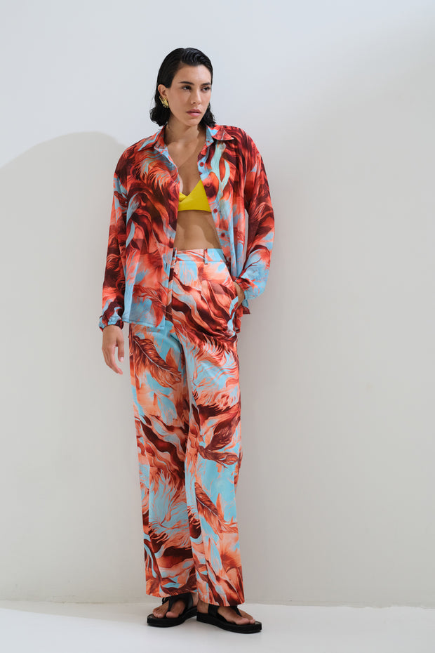 Παντελόνι εμπριμέ ίσιο