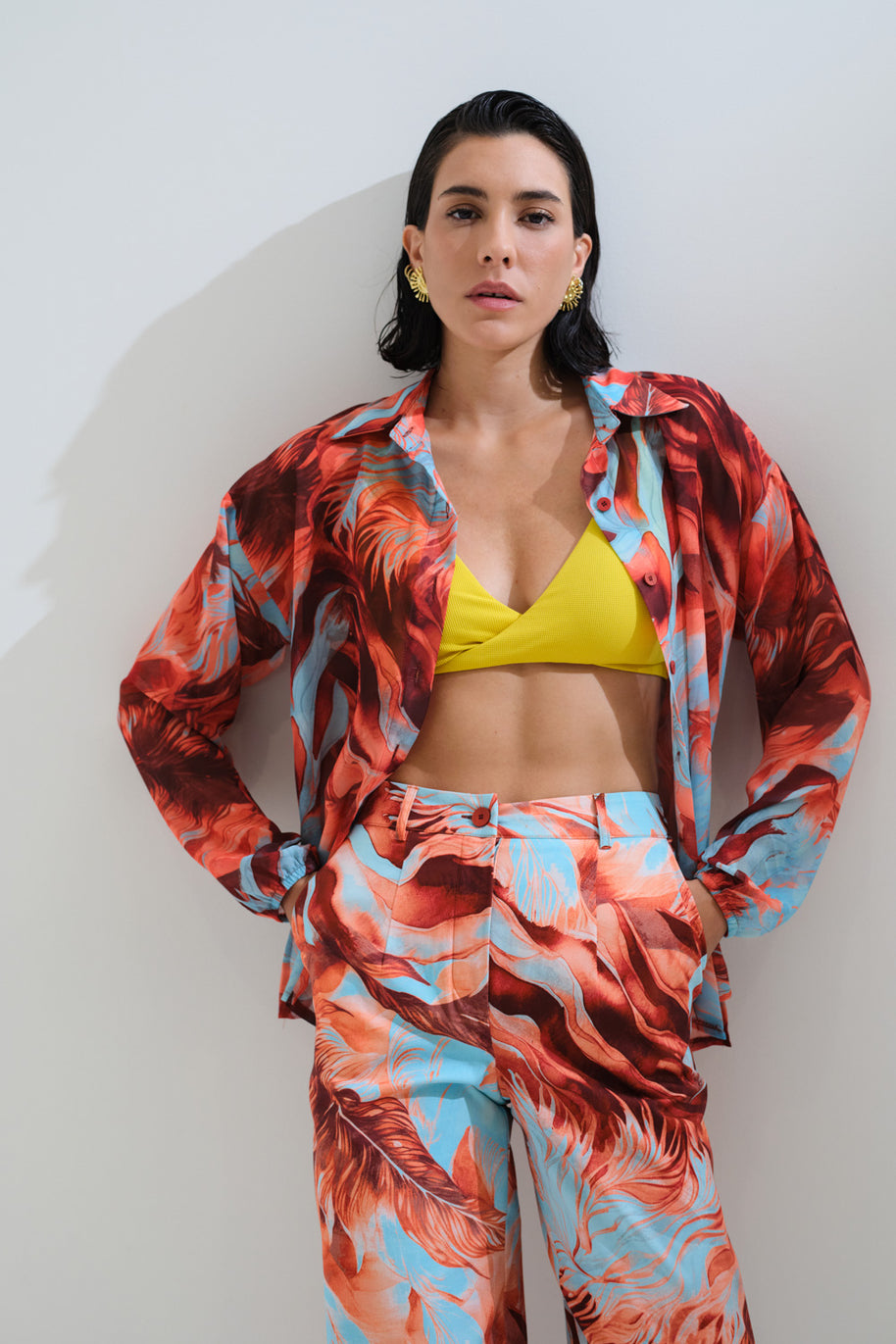 Παντελόνι εμπριμέ ίσιο