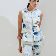 Peplum blouse with zipper 