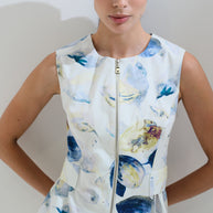 Peplum blouse with zipper 