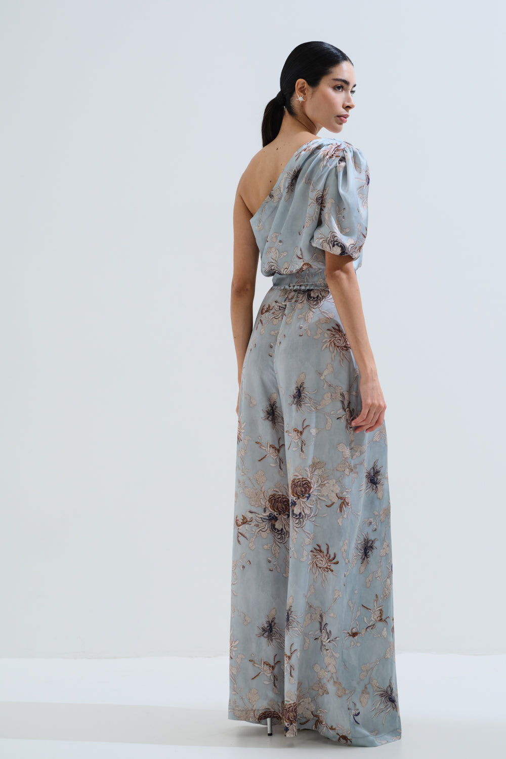 Παντελόνι σατέν φαρδύ με πιέτα