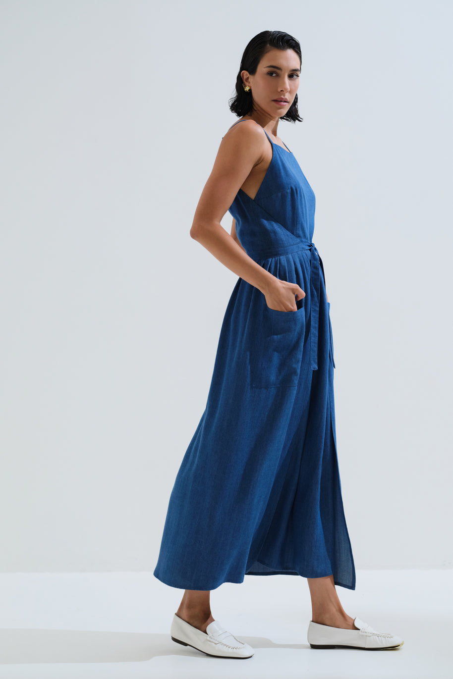 Φόρεμα με πιέτες που δένει