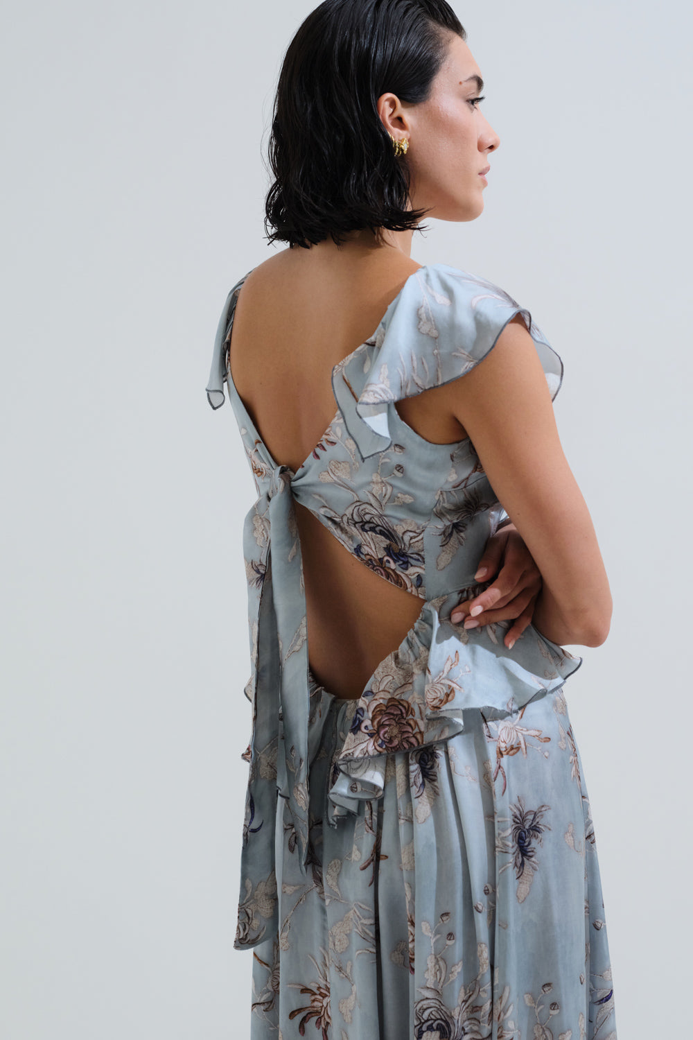 Φόρεμα μακρύ με δέσιμο πλάτη