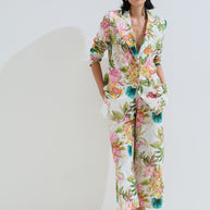 Παντελόνι λινό φλοράλ