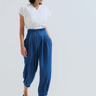 Παντελόνι barrel με πιέτες