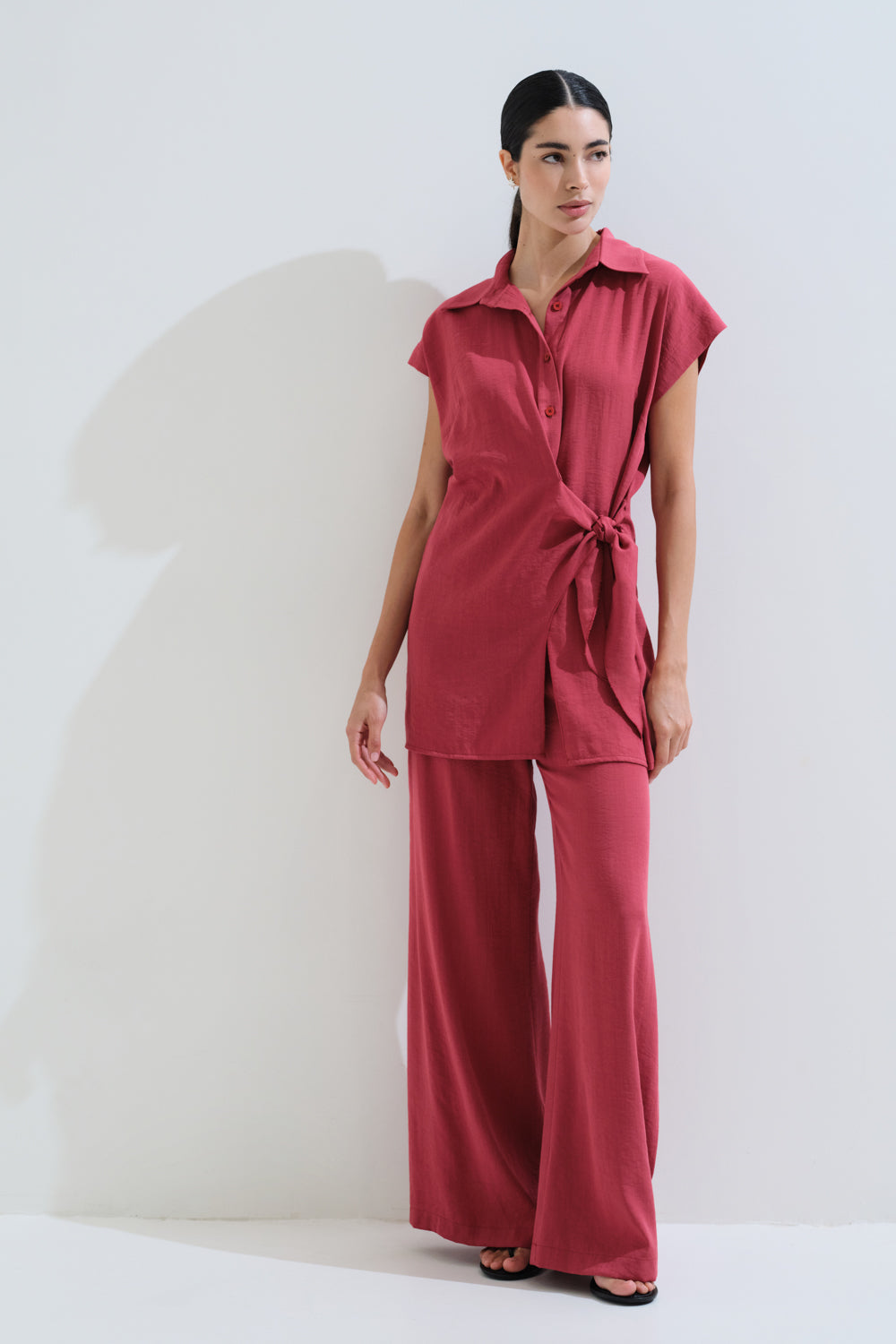 Monochrome high waisted pants