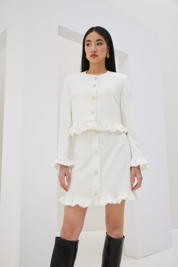 Crepe Skirt with Ruffles