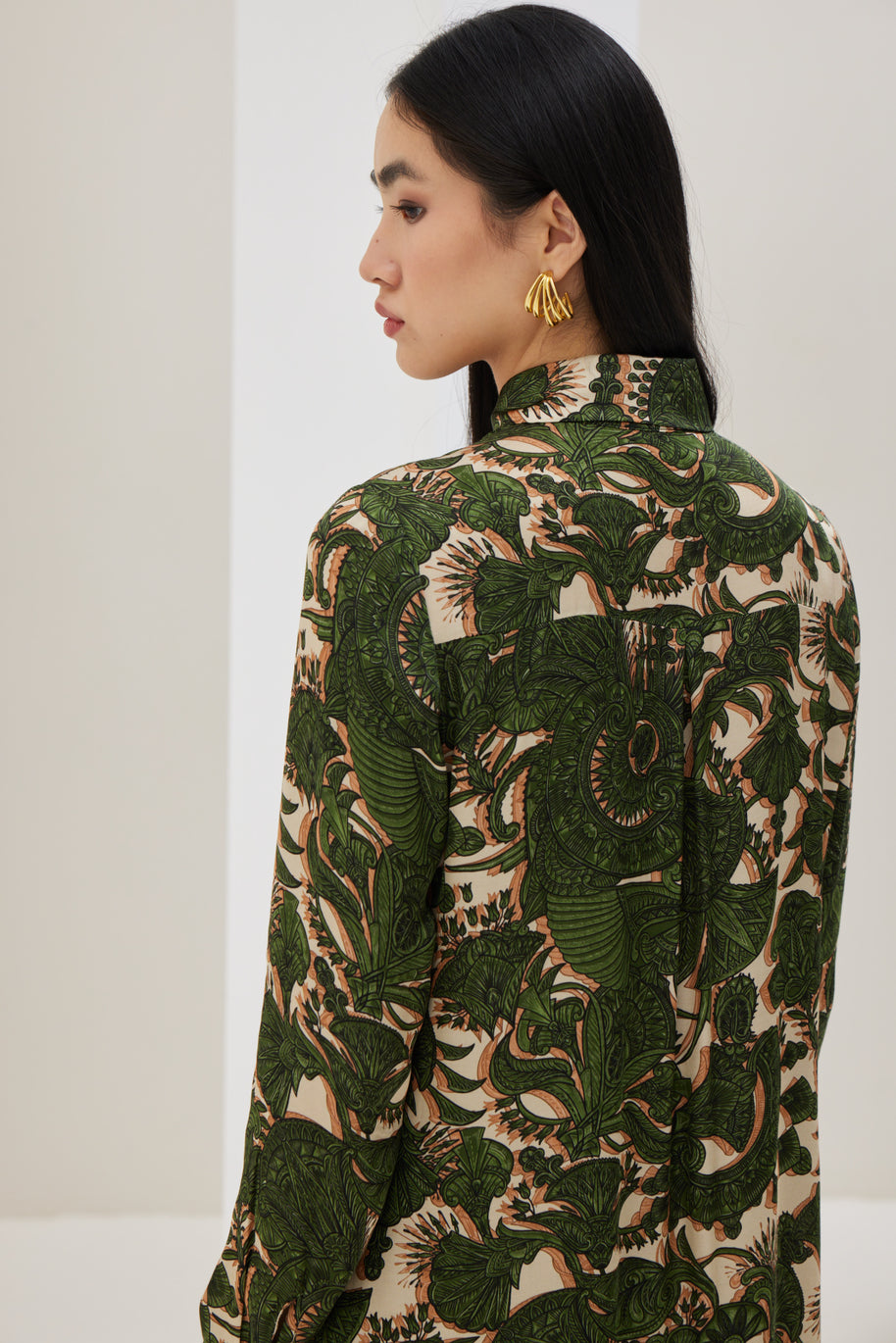 Green Printed Shirt