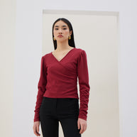 Long Sleeve Cross Blouse