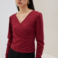 Long Sleeve Cross Blouse