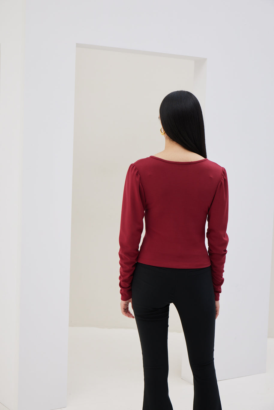 Long Sleeve Cross Blouse