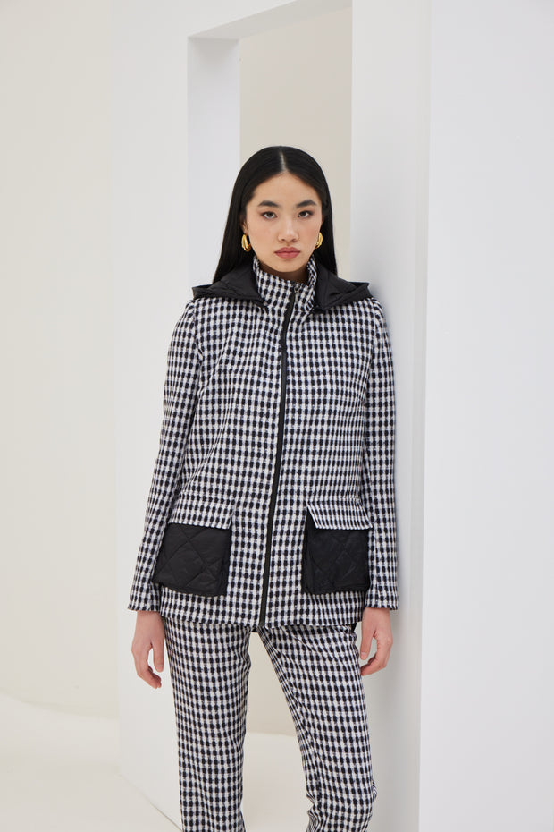 Plaid Quilted Cardigan