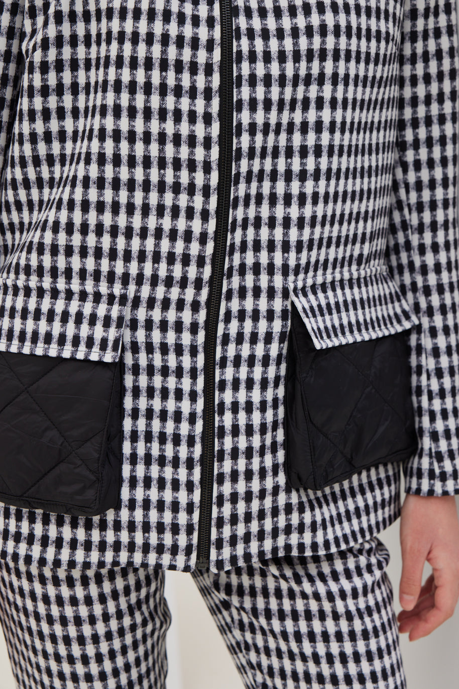 Plaid Quilted Cardigan