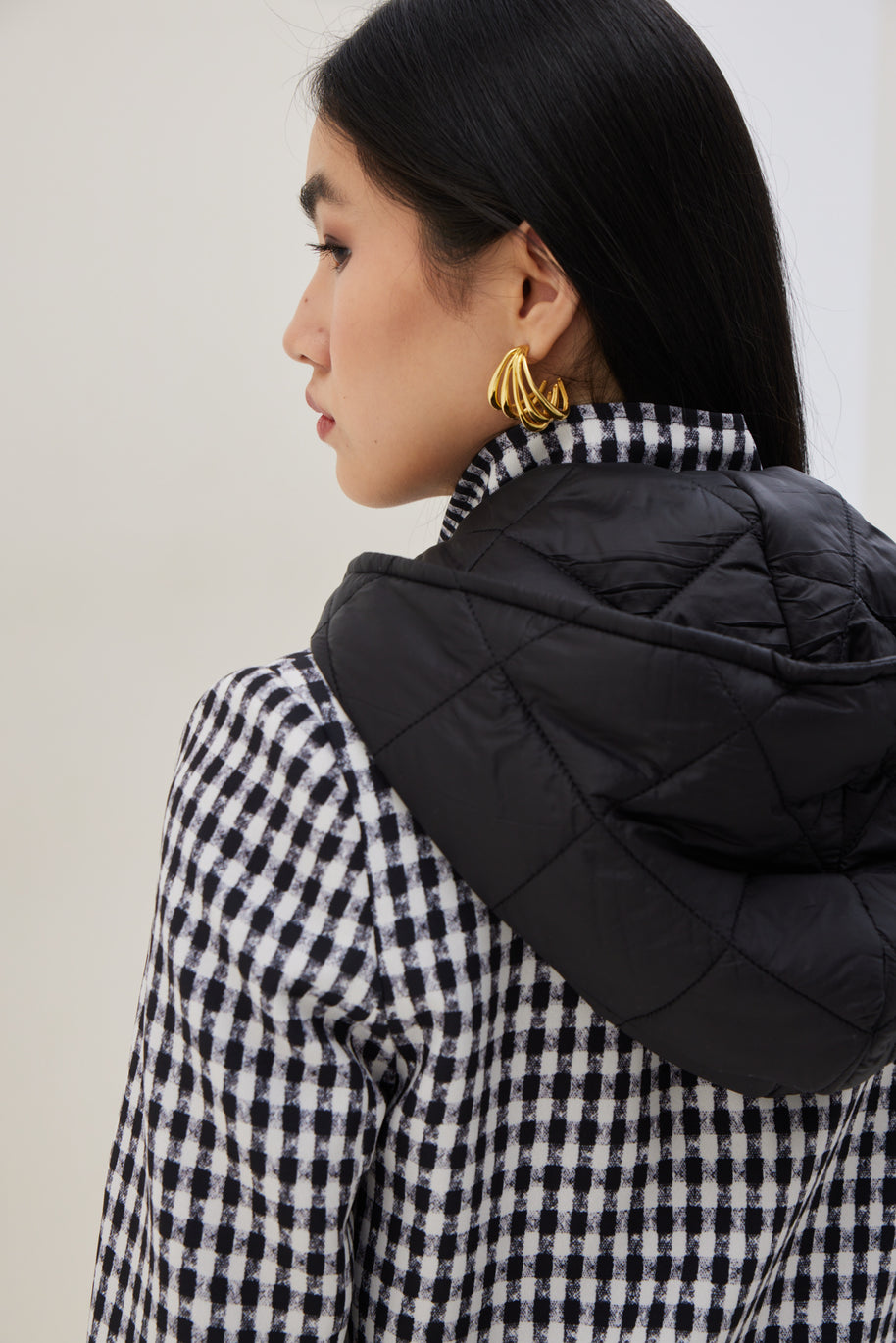 Plaid Quilted Cardigan