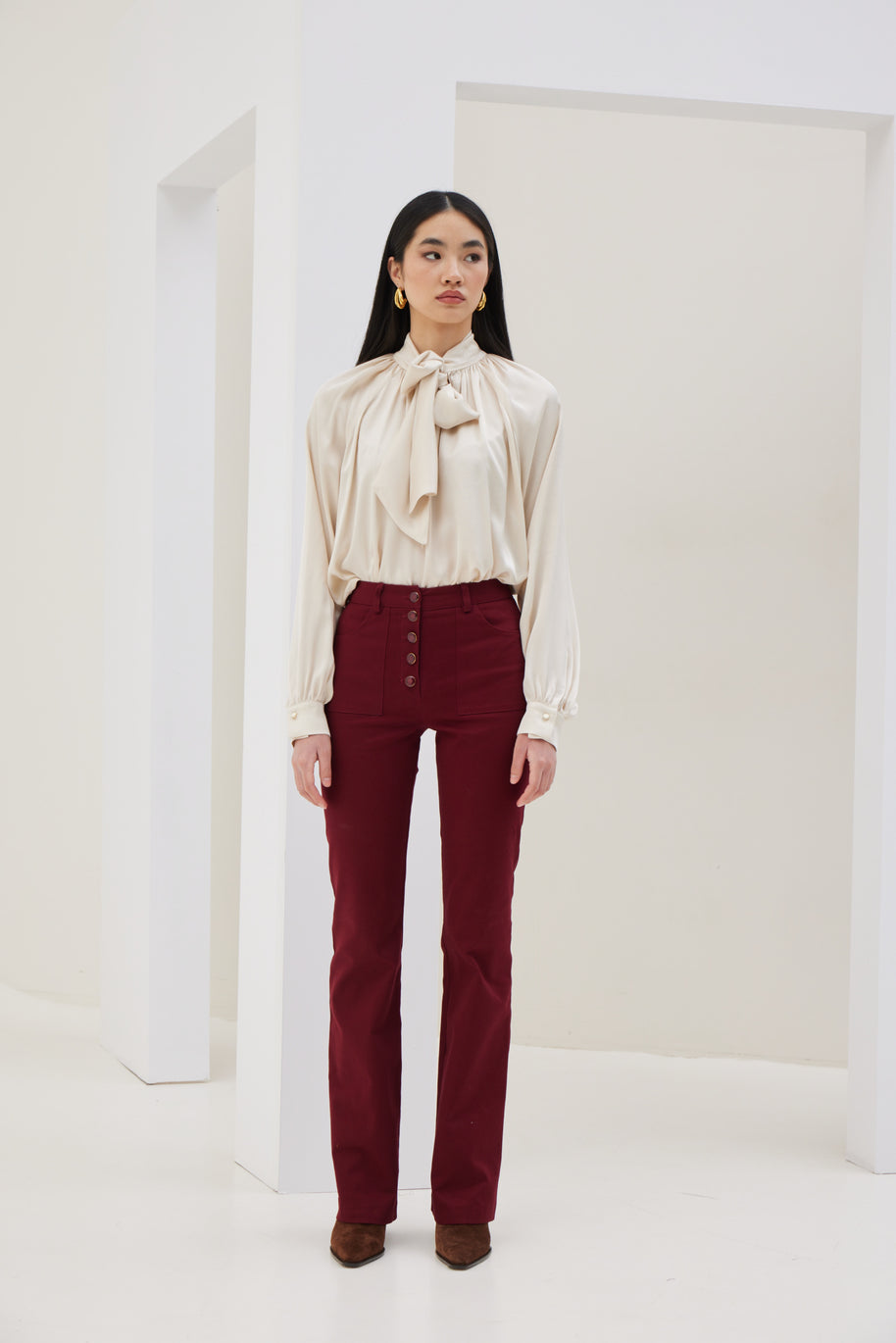 Trousers with Decorative Buttons