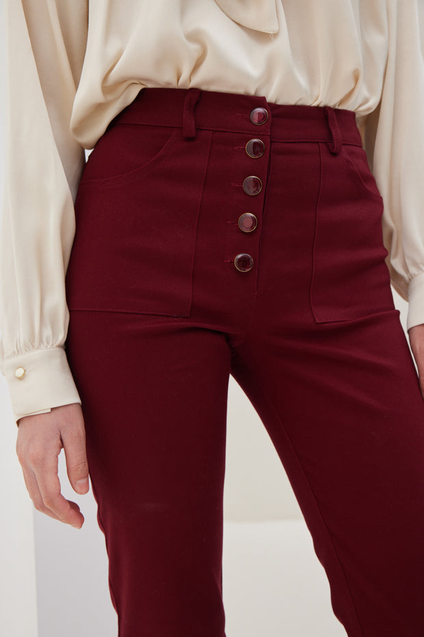 Trousers with Decorative Buttons