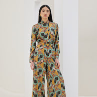 Patterned Scarf Shirt