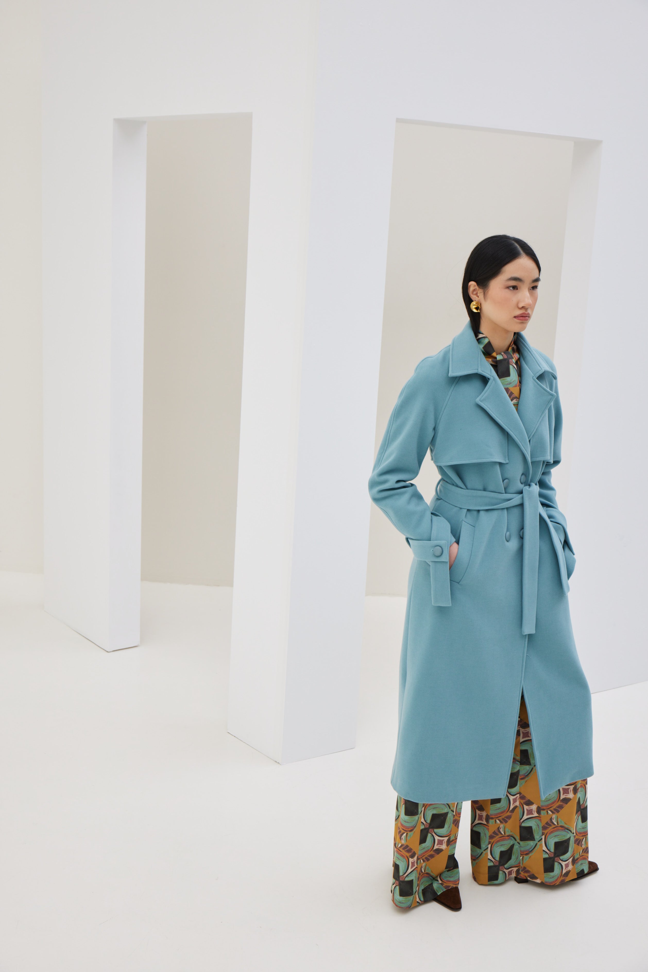 Double Breasted Coat with Belt
