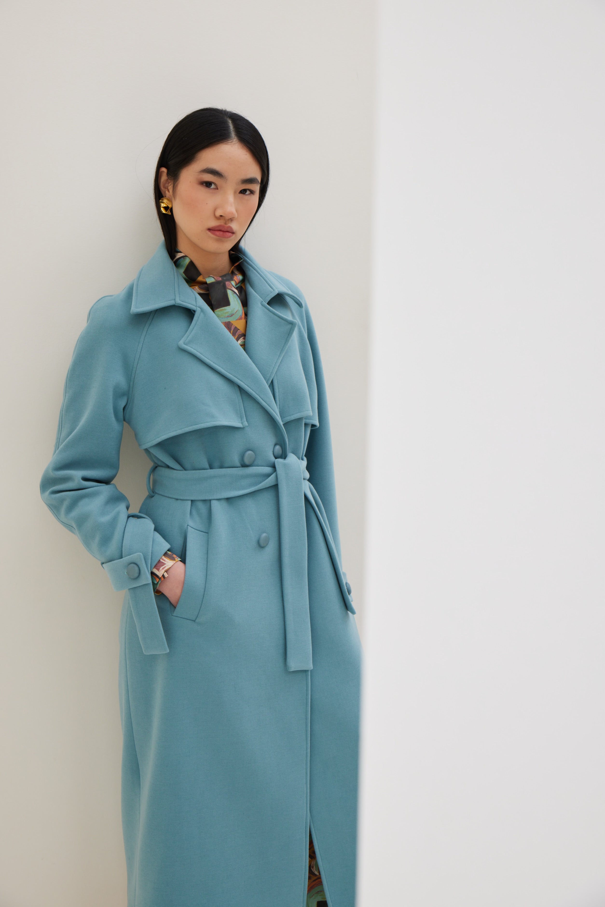 Double Breasted Coat with Belt