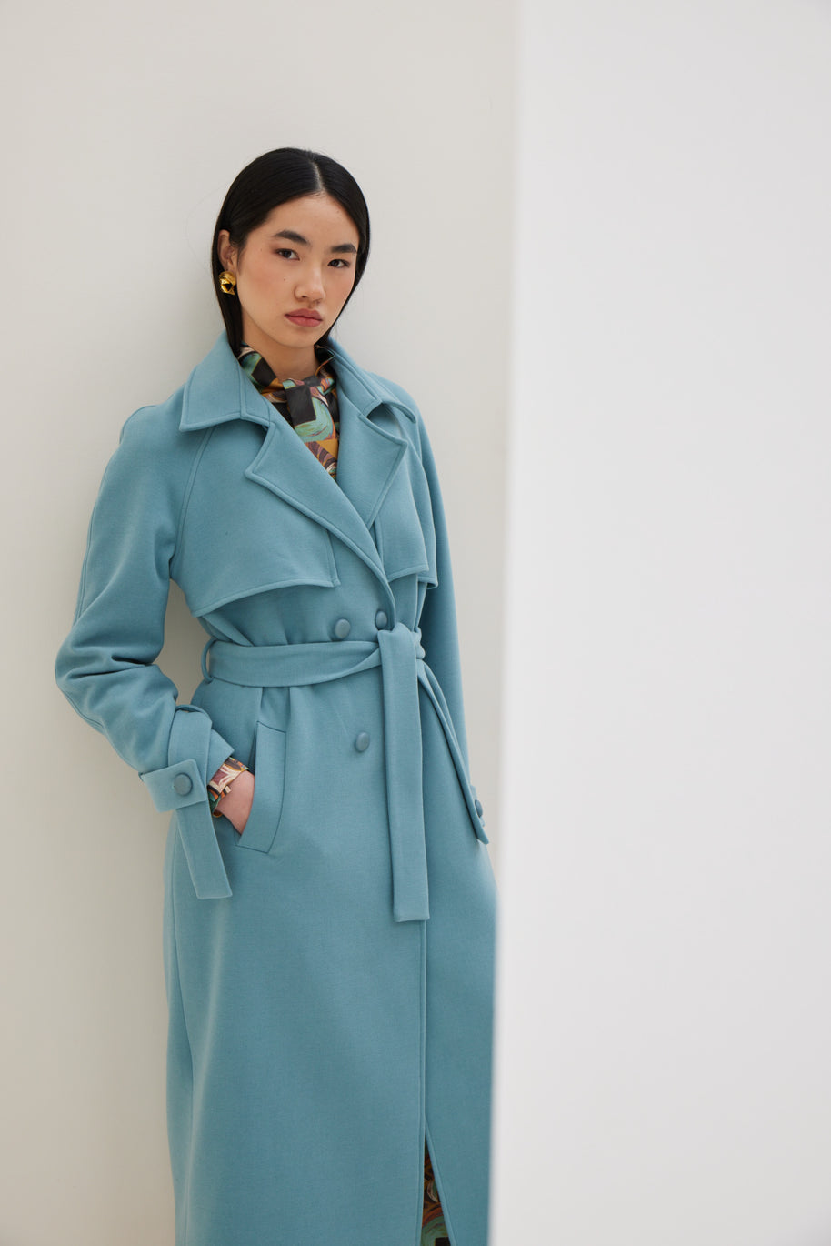 Double Breasted Coat with Belt