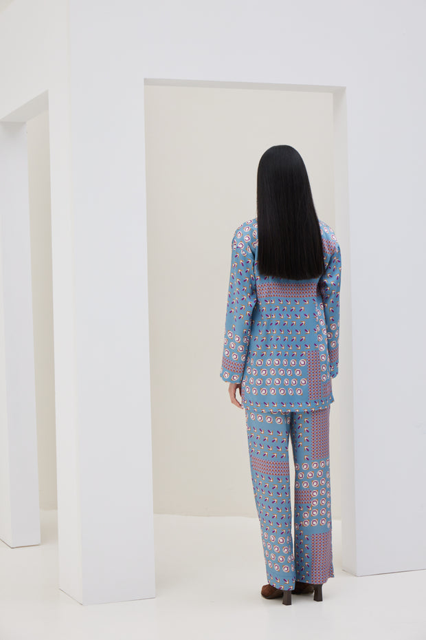 Printed Blue Pants