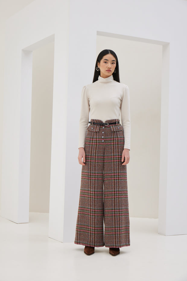 High Waist Tweed Pants
