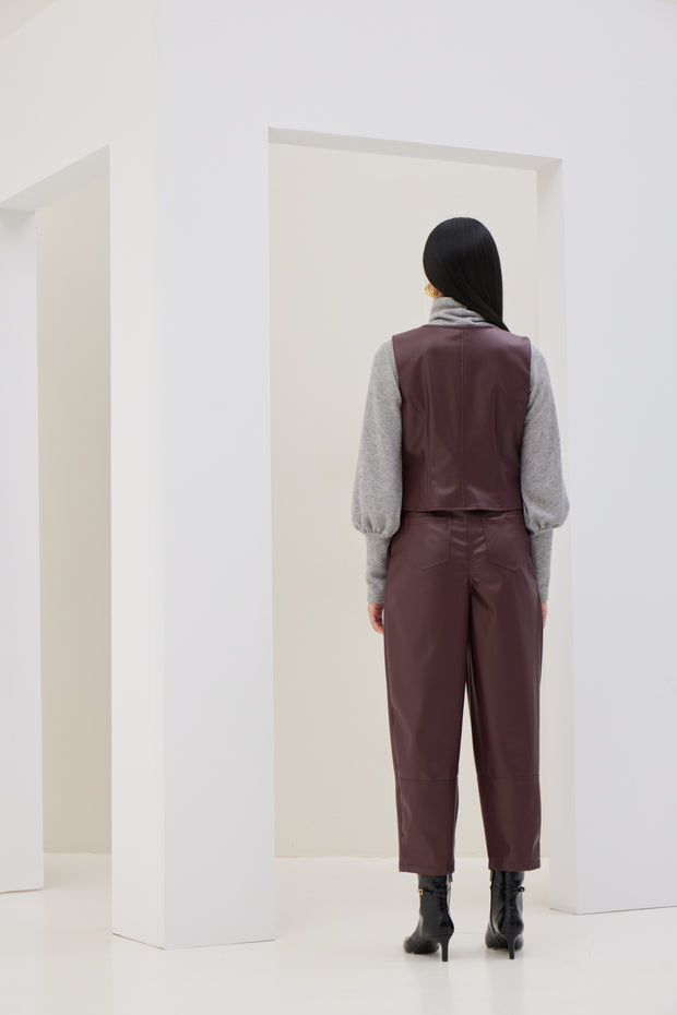 Eco Leather Pleated Pants