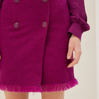 Tweed Skirt with Buttons